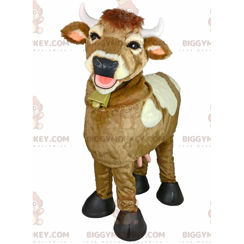 BIGGYMONKEY™ Costume da mascotte di mucca sorridente con