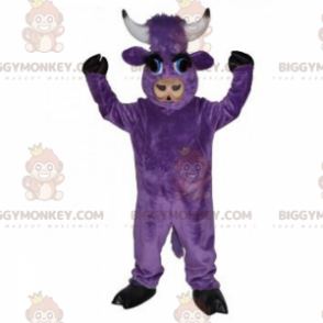 Costume della mascotte della mucca viola BIGGYMONKEY™ -