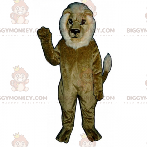 Costume de mascotte BIGGYMONKEY™ de lion a la crinière blanche