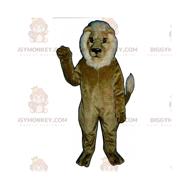 Costume de mascotte BIGGYMONKEY™ de lion a la crinière blanche