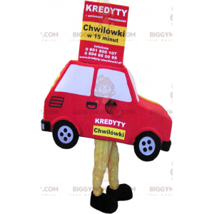 Costume de mascotte BIGGYMONKEY™ de voiture rouge -