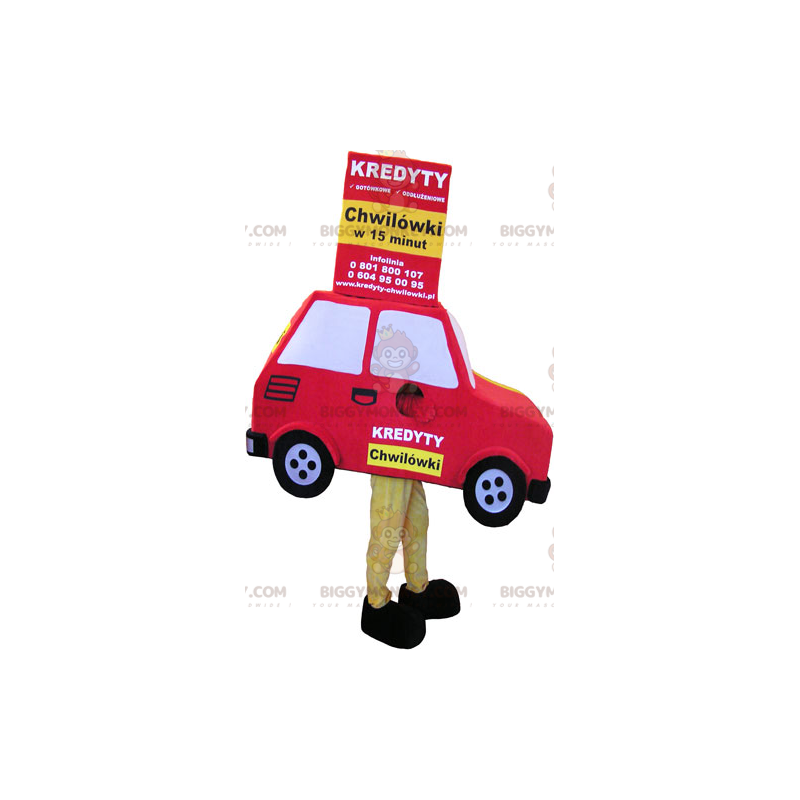 Costume de mascotte BIGGYMONKEY™ de voiture rouge -