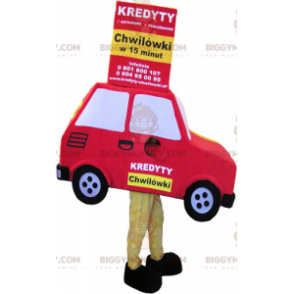 Costume de mascotte BIGGYMONKEY™ de voiture rouge -