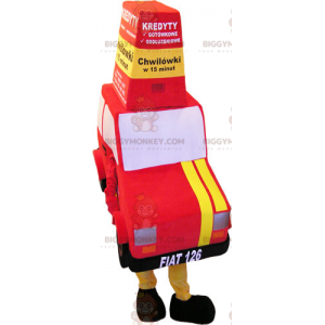 Costume de mascotte BIGGYMONKEY™ de voiture rouge -