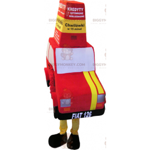 Costume de mascotte BIGGYMONKEY™ de voiture rouge -