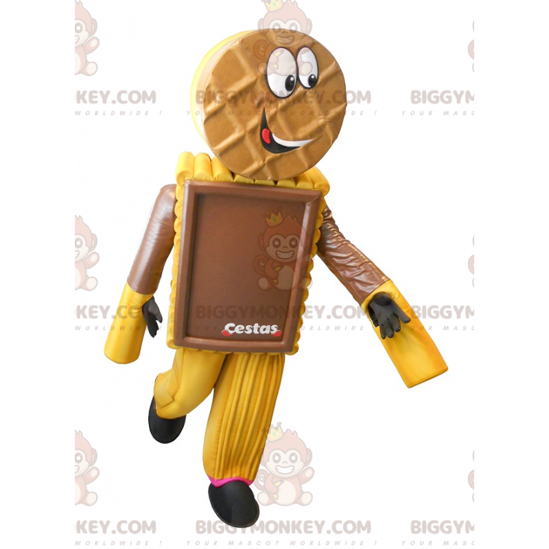 Costume de mascotte BIGGYMONKEY™ de gâteau de biscuit chocolaté