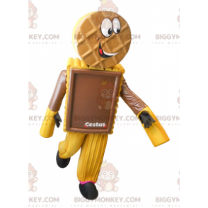 Costume de mascotte BIGGYMONKEY™ de gâteau de biscuit chocolaté