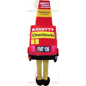 Röd bil BIGGYMONKEY™ maskotdräkt - BiggyMonkey maskot