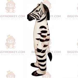 Zebra BIGGYMONKEY™ maskotkostume med lang våbenskjold -