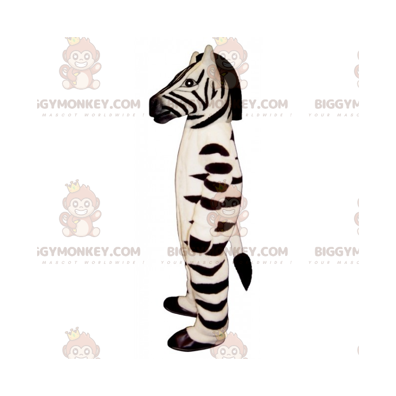 Zebra BIGGYMONKEY™ mascottekostuum met lang embleem -