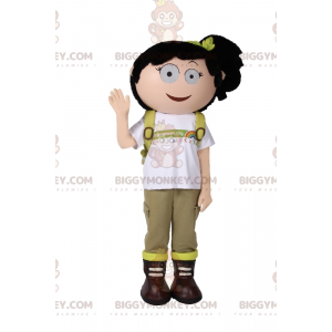 School Girl BIGGYMONKEY™ Mascot Costume with Quilt –