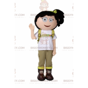 School Girl BIGGYMONKEY™ Mascot Costume with Quilt –