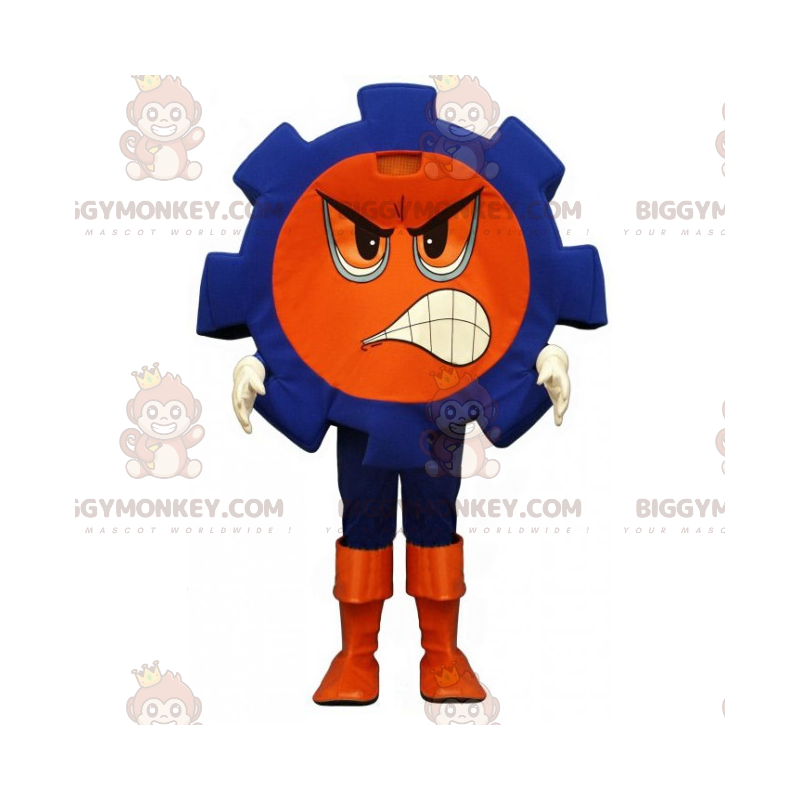 Costume da mascotte BIGGYMONKEY™ con faccia arrabbiata dado blu