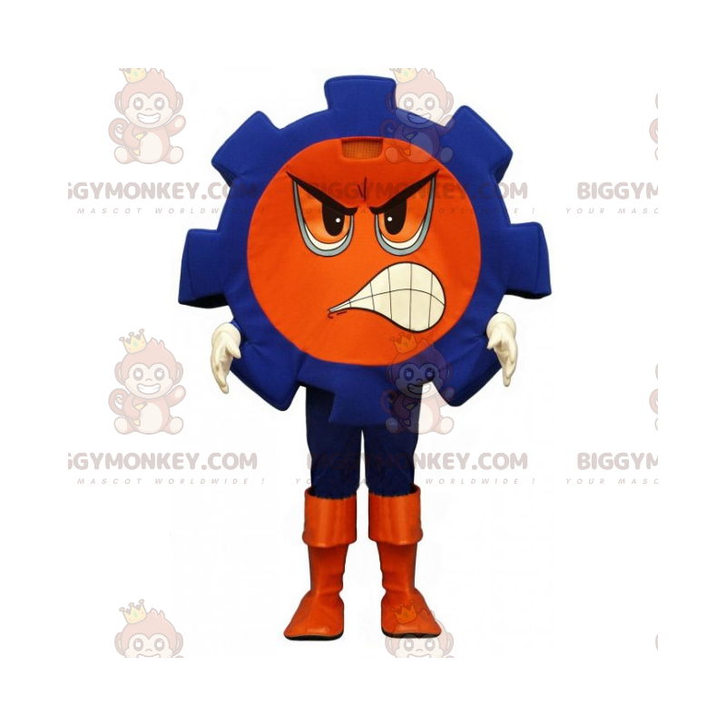 Costume de mascotte BIGGYMONKEY™ d'écrou bleu avec visage en