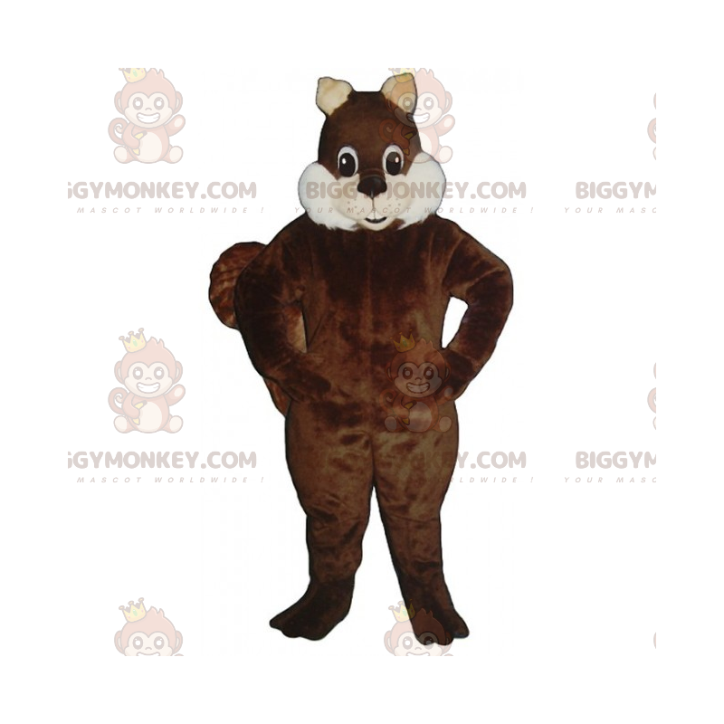 BIGGYMONKEY™ Egernmaskotkostume med bløde hvide kinder -