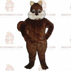 BIGGYMONKEY™ Egernmaskotkostume med bløde hvide kinder -