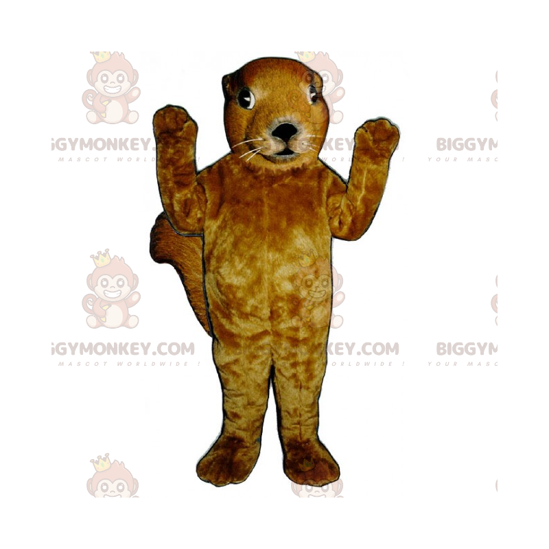 Costume da mascotte BIGGYMONKEY™ da scoiattolo baffuto bianco -