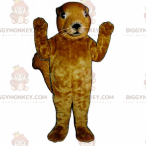 Costume da mascotte BIGGYMONKEY™ da scoiattolo baffuto bianco -