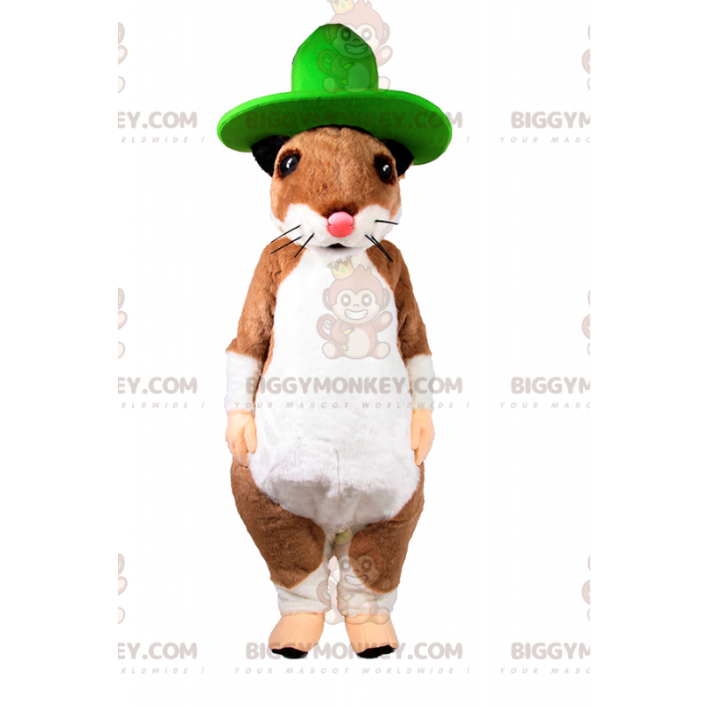 Squirrel BIGGYMONKEY™ Mascot Costume With Big Green Hat -
