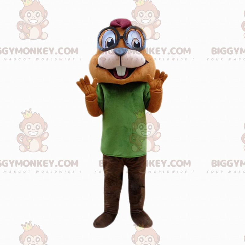 Eichhörnchen BIGGYMONKEY™ Maskottchenkostüm mit großer runder