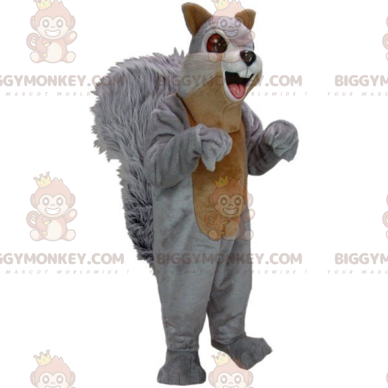 Traje de mascote de esquilo BIGGYMONKEY™ com cauda fofa –