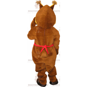 Squirrel BIGGYMONKEY™ Mascot Costume with Red Apron –