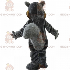 Traje de mascote de esquilo cinza e marrom BIGGYMONKEY™ –