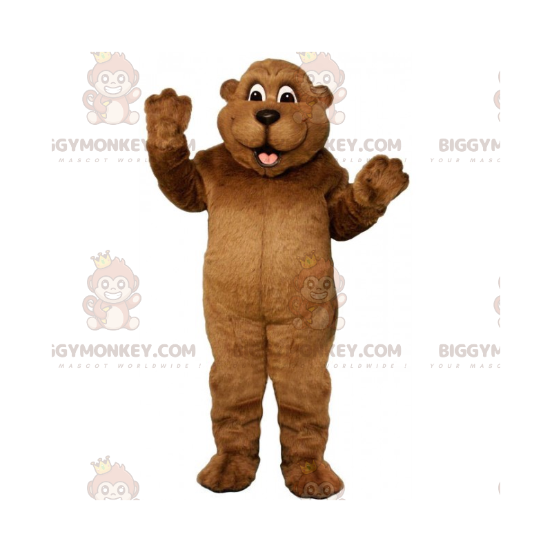 BIGGYMONKEY™ Mascottekostuum bruine eekhoorn met grote glimlach