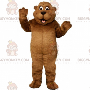 BIGGYMONKEY™ maskottiasu, ruskea orava suurella hymyllä -