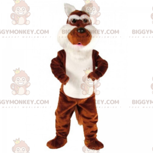 Traje de mascote de esquilo marrom e branco BIGGYMONKEY™ –