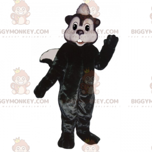 Costume de mascotte BIGGYMONKEY™ d'écureuil noir et blanc -