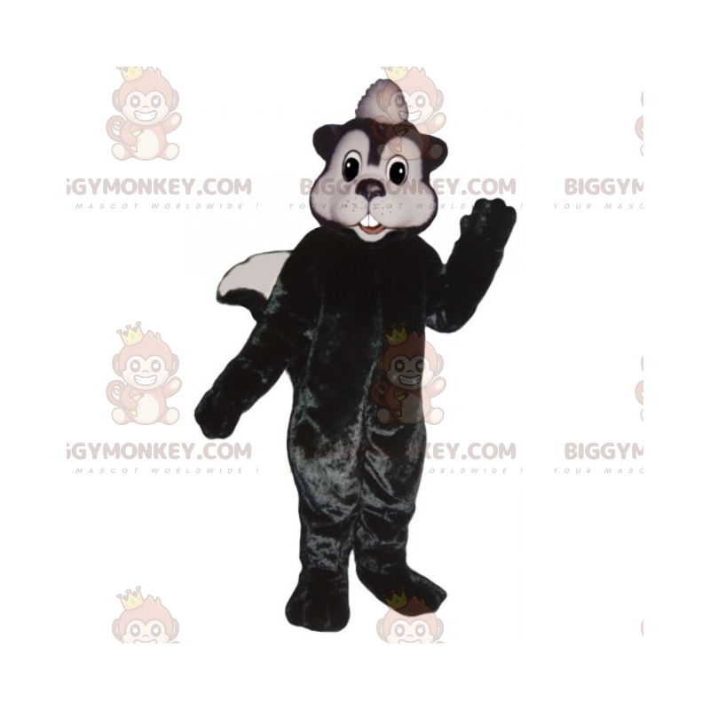 Costume de mascotte BIGGYMONKEY™ d'écureuil noir et blanc -