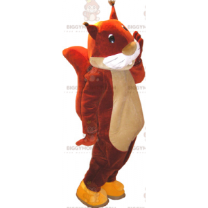 BIGGYMONKEY™ Costume da mascotte scoiattolo rosso -