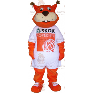 Traje de mascote de esquilo vermelho BIGGYMONKEY™ com roupas