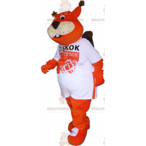 BIGGYMONKEY™ Costume da mascotte da scoiattolo rosso con
