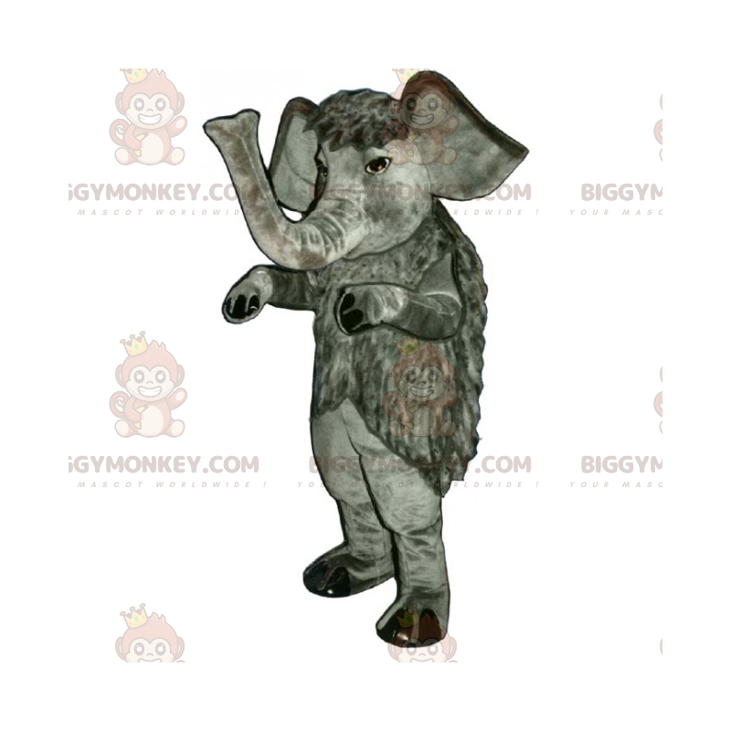 Costume de mascotte BIGGYMONKEY™ d'éléphant au poil long -