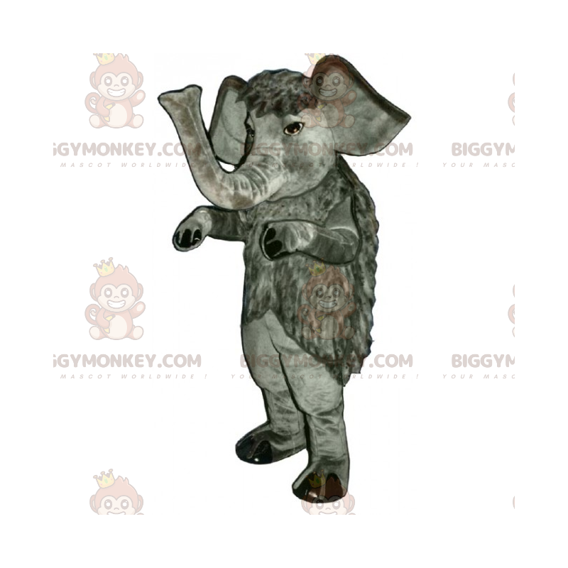 Langharige olifant BIGGYMONKEY™ mascottekostuum -