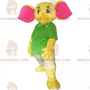 Elephant With Big Pink Ears BIGGYMONKEY™ Mascot Costume -