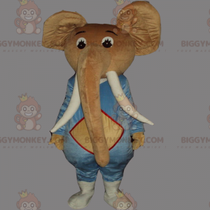 Elephant BIGGYMONKEY™ Mascot Costume with Large Tusks -