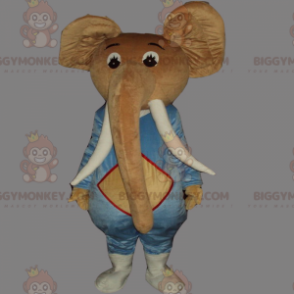 Elefant BIGGYMONKEY™ Maskottchenkostüm mit großen Stoßzähnen -