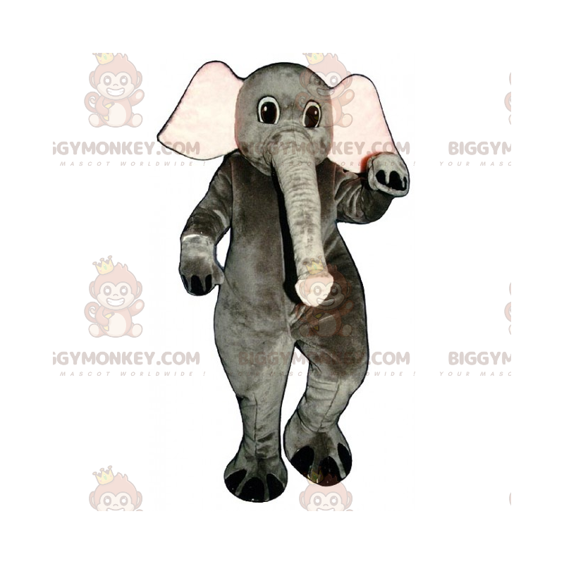 Elefant BIGGYMONKEY™ maskotkostume med lang snabel -