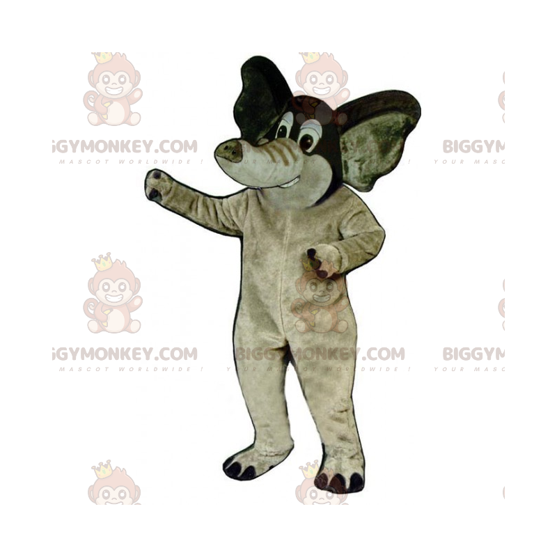 Elefant BIGGYMONKEY™ Maskottchenkostüm mit kleinen Ohren -