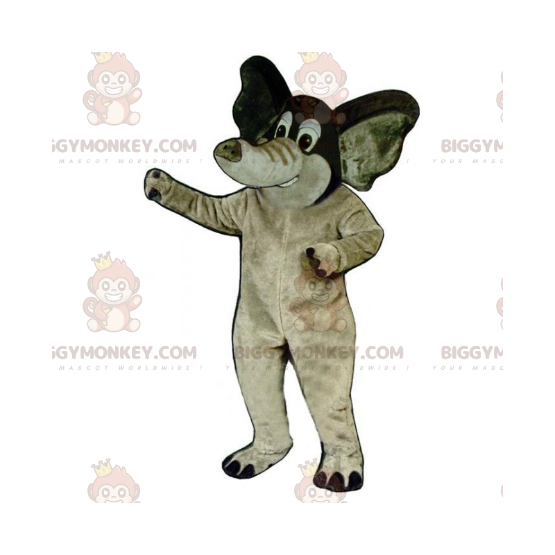 Traje de mascote de elefante BIGGYMONKEY™ com orelhas pequenas