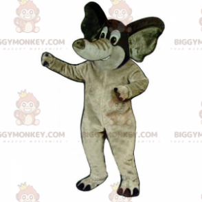 Elefant BIGGYMONKEY™ maskotkostume med små ører -