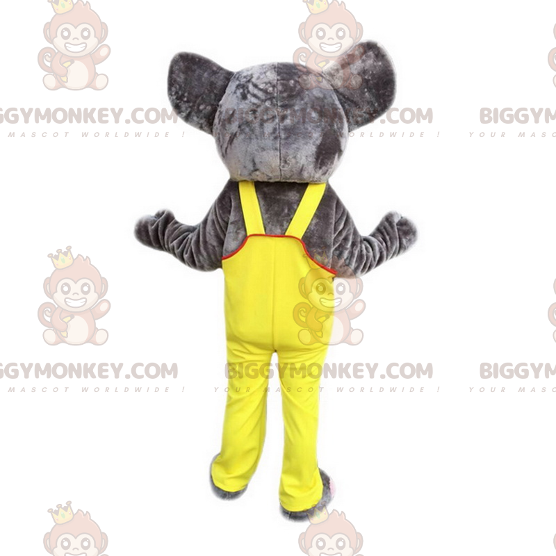 Costume de mascotte BIGGYMONKEY™ d'éléphant avec sa salopette