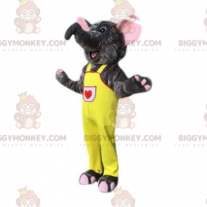 Costume de mascotte BIGGYMONKEY™ d'éléphant avec sa salopette