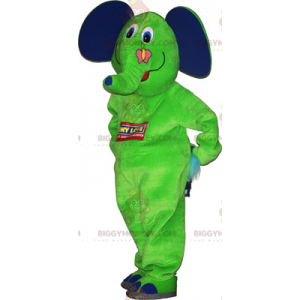 Elefant BIGGYMONKEY™ maskotkostume med sommerfugl -