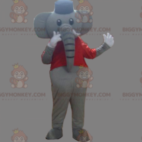 Kostým maskota slona BIGGYMONKEY™ s tričkem a kloboukem –