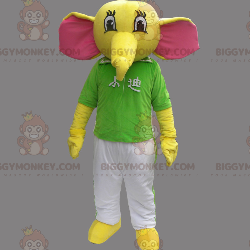 Traje de mascote de elefante BIGGYMONKEY™ com camiseta e calça