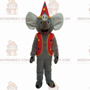 Elefant BIGGYMONKEY™ maskotkostume med cirkustøj -